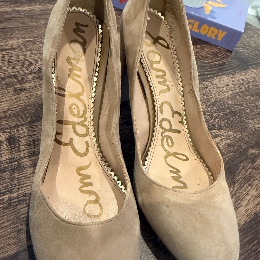 Sam Edelman Tan Heels Elegant Suede Design - Picture 7 of 8